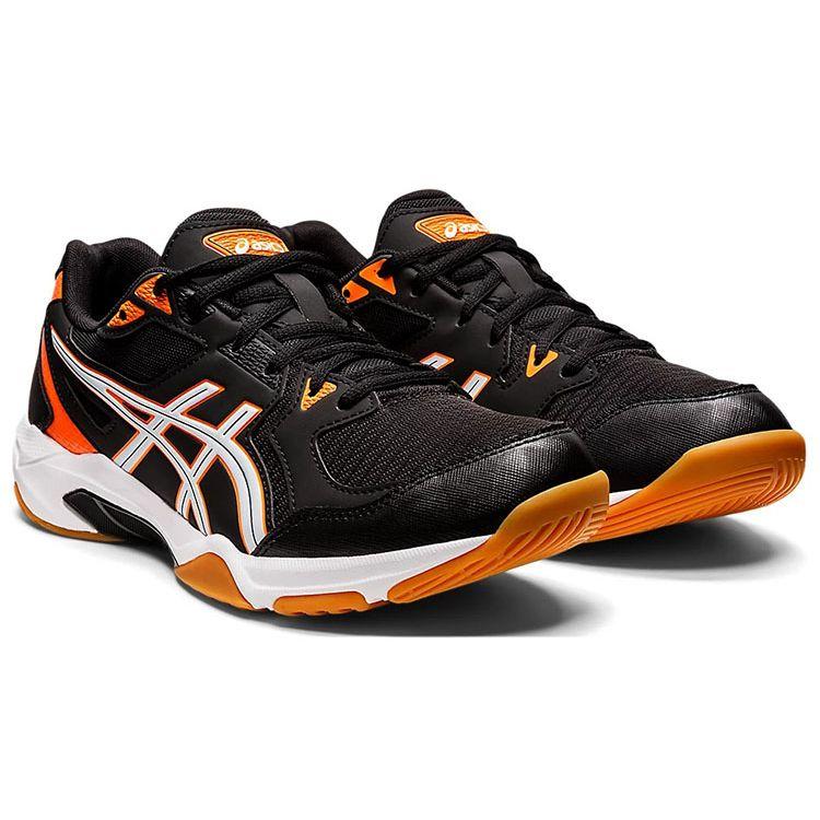 ASICS GEL ROCKET 10 2E Wide Black Shocking Orange Indoor Court Sneakers 1071A081-011
