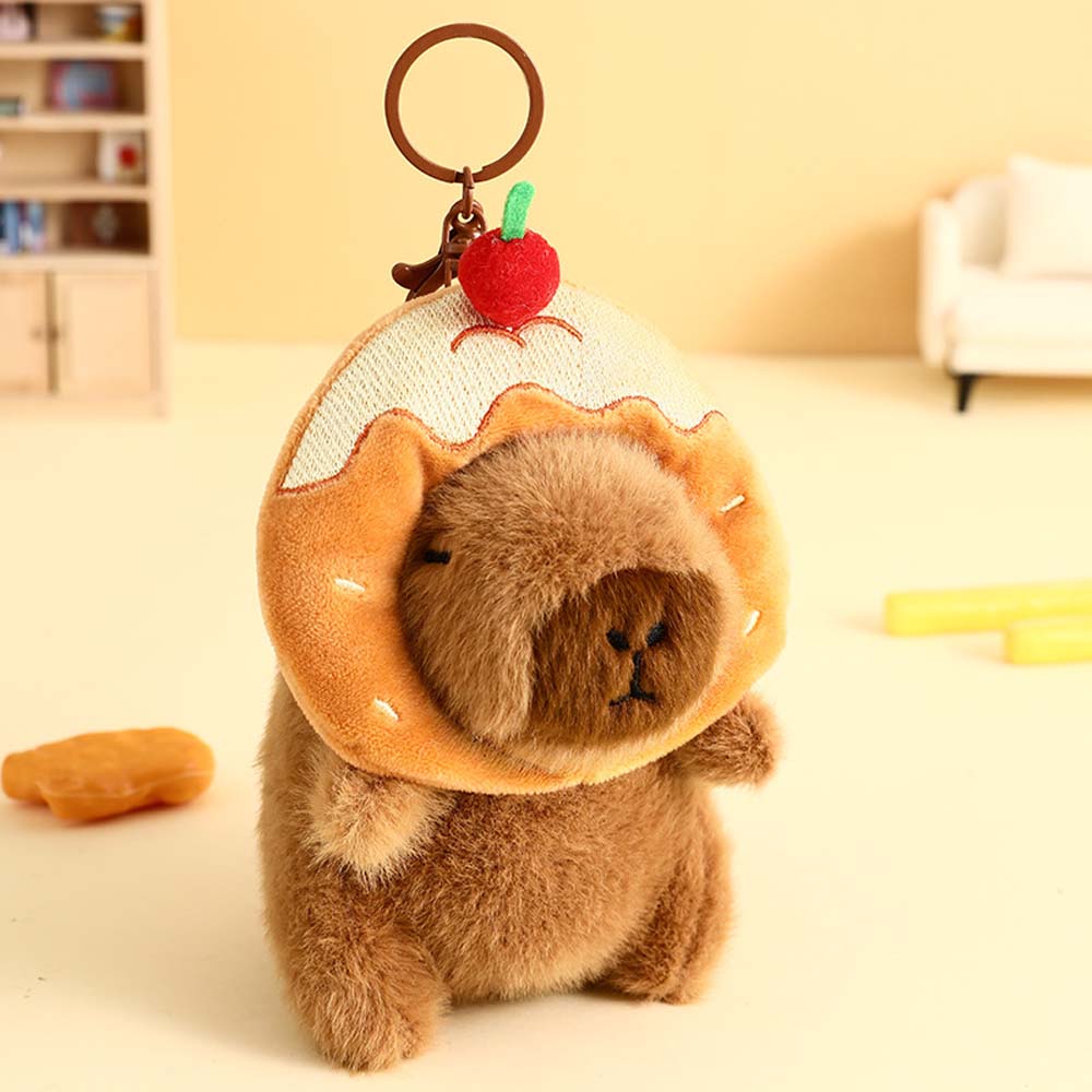 Bread Donuts Capybara Key Ring Snacks French Fries Animal Pendant Cartoon Keychain  Girls Boys