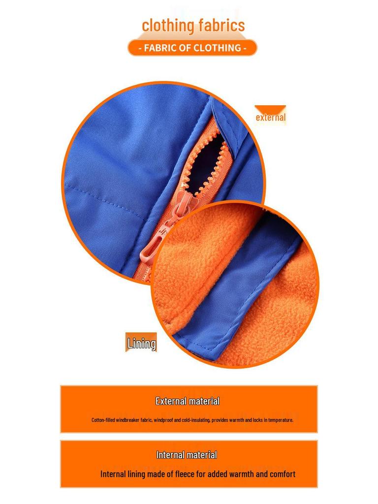 Durable Cotton Dog Jacket with Harness and Leash - Cold-Resistant Pet Outerwear 