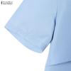 ZANZEA Women Daily Casual Elegant Round Neck Casual Short Sleeve Dress