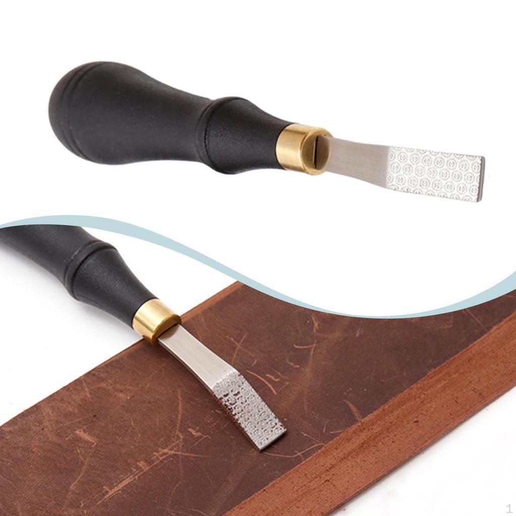 Detalj Grovere Håndverksoverflate Verktøy Hånd Profesjonell Arbeidende Bærbar Kantmarkering Lær Grovpussing