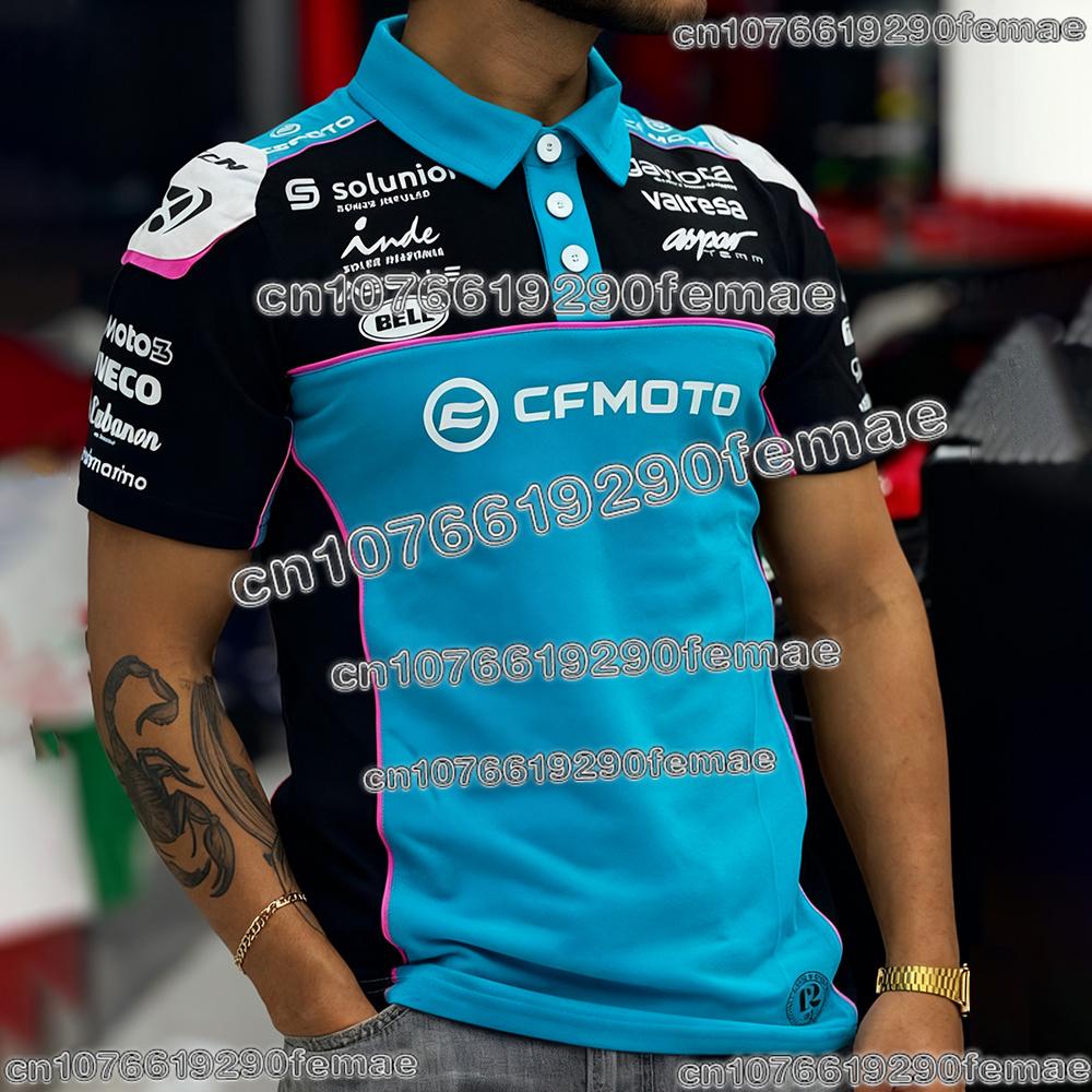 

CFMOTO Racing Motorcycle Team Polo Shirt High Performance Breathable Fabric Biker Racing Sports Casual Tee For Daily Wear S