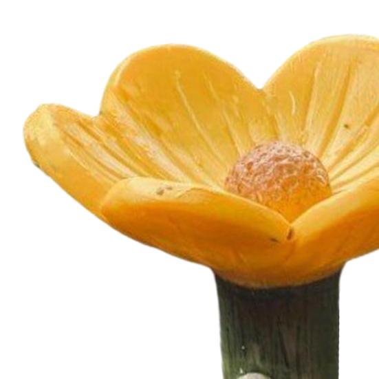 Bienenfreundliche, flache Trinkschale aus Keramik in Blütenform – leicht zu reinigen – Gartendekoration