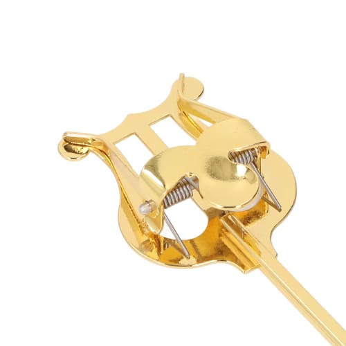 Music Stand for Marching Sheet Music, Alto Saxophone, with Music Clip, Alloy Material, Gold, Sheet Music Accessory