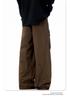 11KN Unisex Retro Wide Leg Work Pants with 3D Pockets - Pleated, Loose, Slimming, Casual, Long Fit