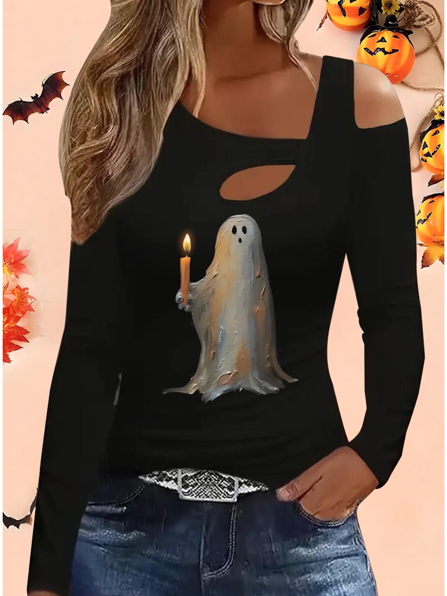 

Модные блузки с живописным принтом, футболки с длинным рукавом, повседневные топы-юбки S