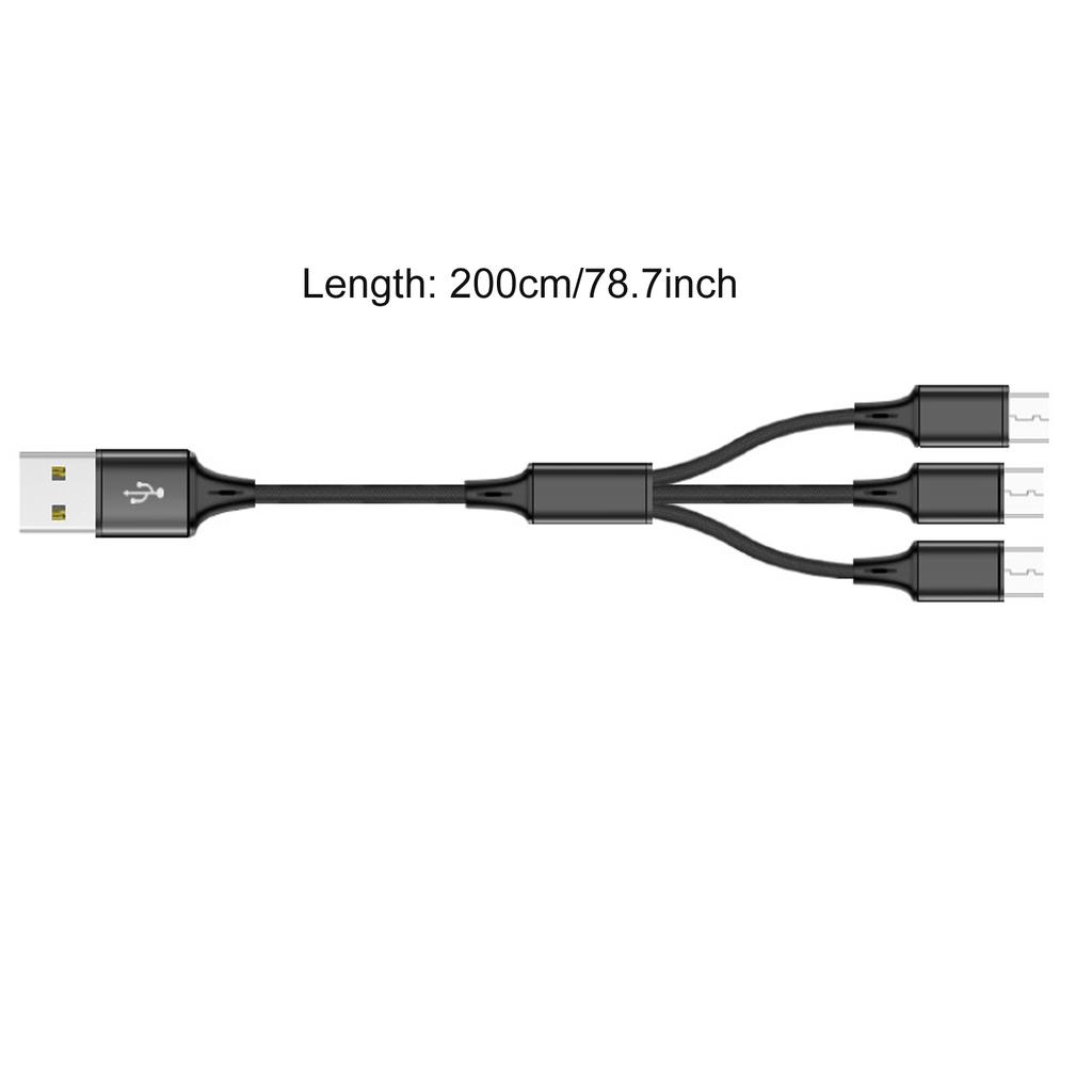 1 In 3/4/5 Out USB To Micro USB Charging Cable Nylon Braide Power Supply Cord Support Quick Charge for Phone Tablets