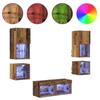 TV Wall Units 8 pcs Reclaimed Wood Particleboard