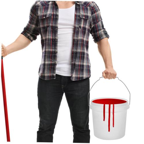 Housoutil Paint Bucket, Round Bucket with Lid, Convenient Handle, Lightweight for Art Pigment Storage