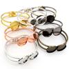 High Quality 20mm Silver Plated Bronze Gun Black Bangle Base Bracelet Blank Findings 