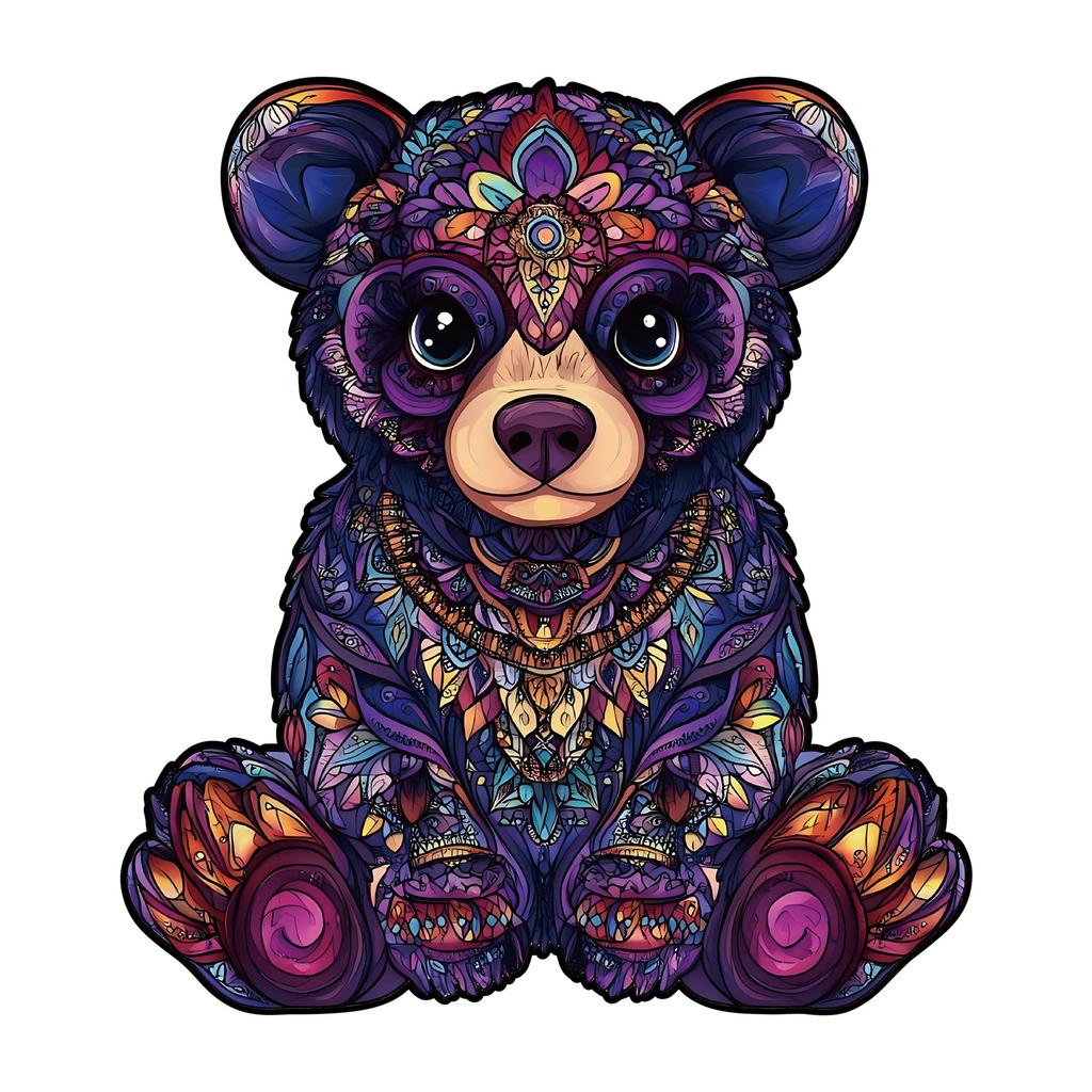 Bear Puzzle Wooden Special-Shaped Splicing Toy Piggy Bank Multi-Functional Decompression Puzzle