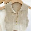 Casual Solid Color Sexy Commuting Sweet Button Lapel Vest For Women