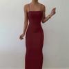 Long Knitted Solid Color Women's Sexy Sling Tube Top Dress Slim Dress Women