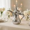 Middle Eastern Coffee Pot Stainless Steel with Curved Spout Chrome ArabicStyle Teapot for