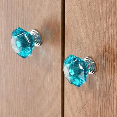 8/24pcs Acrylic Cabinet Knobs, Crystal Clear Diamond Shape, European Style Hardware Handles, for Drawers, Wardrobes, Cabinets and Shoe Cabinets