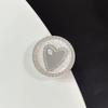 Luxury Mobile Phone Airbag Holder Magnetic Paste Leather Round Rhinestone Heart Mirror High-End Female