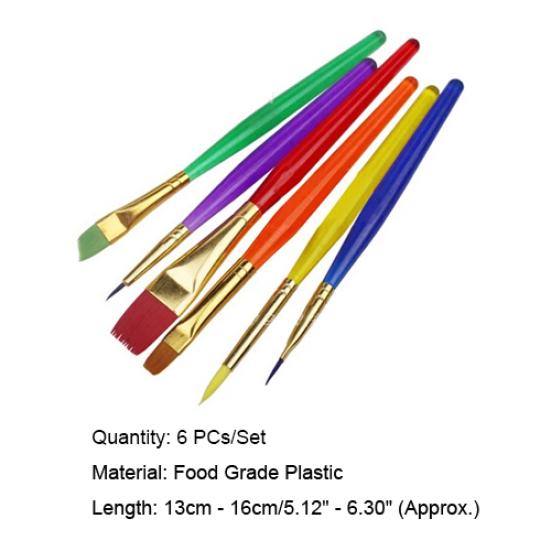 6 Stück Kuchen Vereisung Dekorieren Malpinsel Fondant Abstauben Zuckerkunst DIY Werkzeug