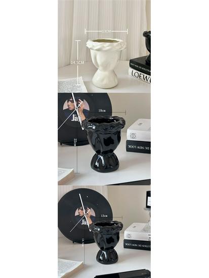 Set aus 100 Keramikvasen im Cremestil für Heimdekoration - Elegante handgebundene Straußform für Wohnzimmer-Blumenarrangements