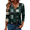 Women's Casual Fashionable Sexy Comfortable V-Neck Christmas Three-Quarter Sleeve Top