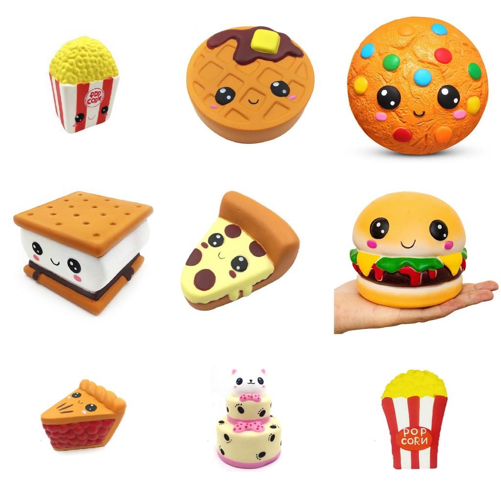 Squishy Emoji Cookies Pizza Hamburg Slow Rising Stress Reliever Toy Squeeze