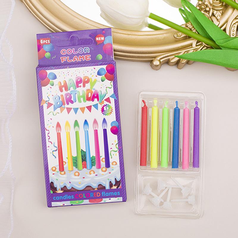 Multicolour Flame Candles Colorful 6/12pcs/pack Wedding Party Birthday Cake Candles Decoration Party Supplies for Children Kids