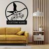 Personalizable Metal Sign Bird Wall Art Home Garden Decor Outdoor Ironwork Doorway Gift