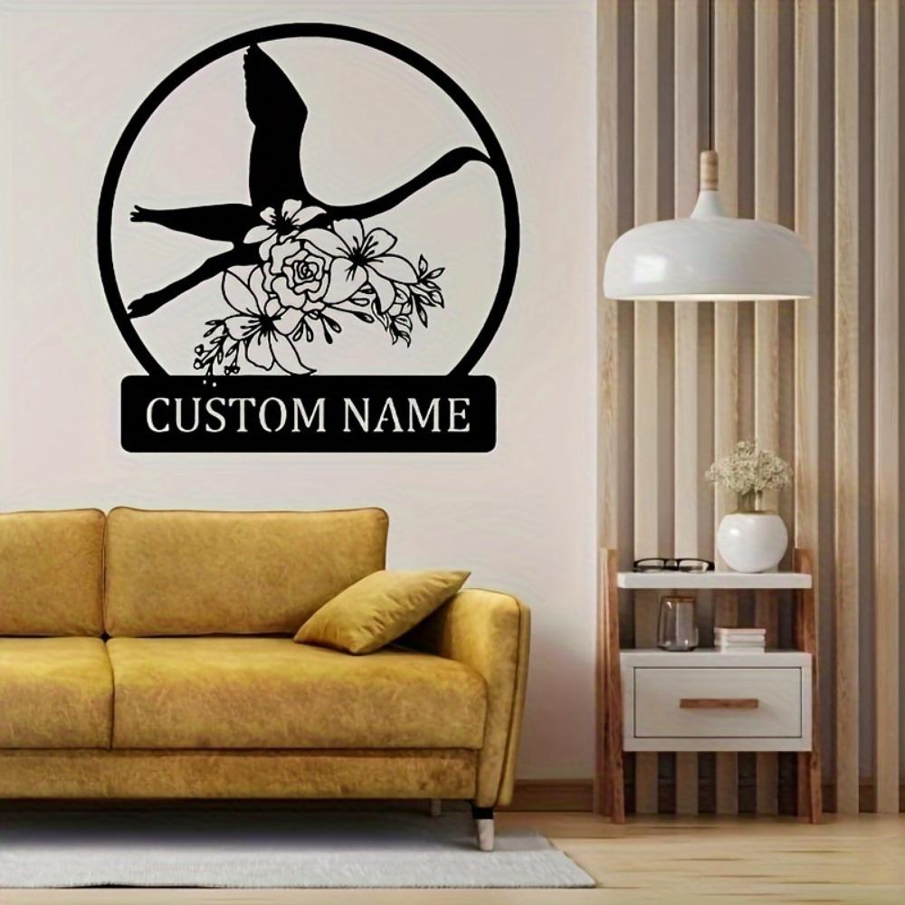 Personalizable Metal Sign Bird Wall Art Home Garden Decor Outdoor Ironwork Doorway Gift