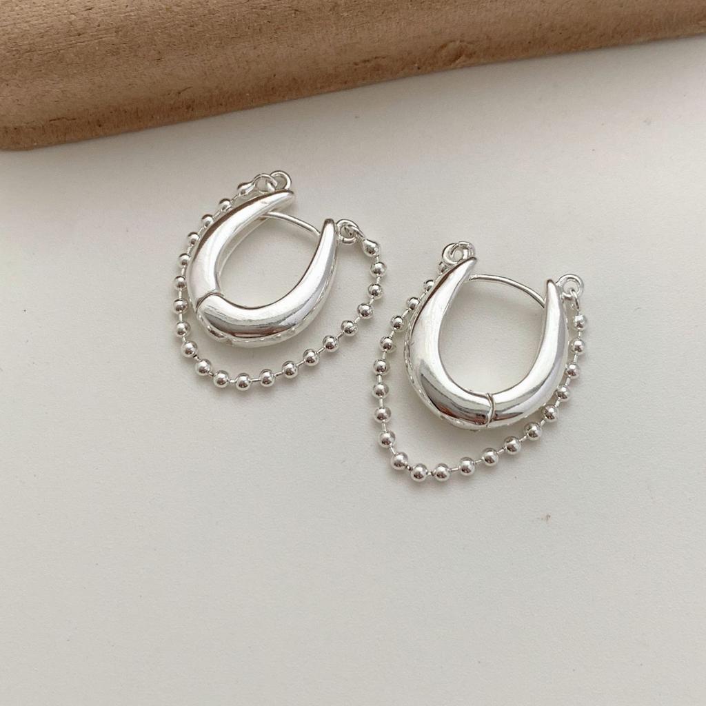 Xiaomi 925 Sterling Silver Vintage Earrings For Women Trendy Simple Geometric Chain Earring Jewelry Prevent Allergy Party Accessories