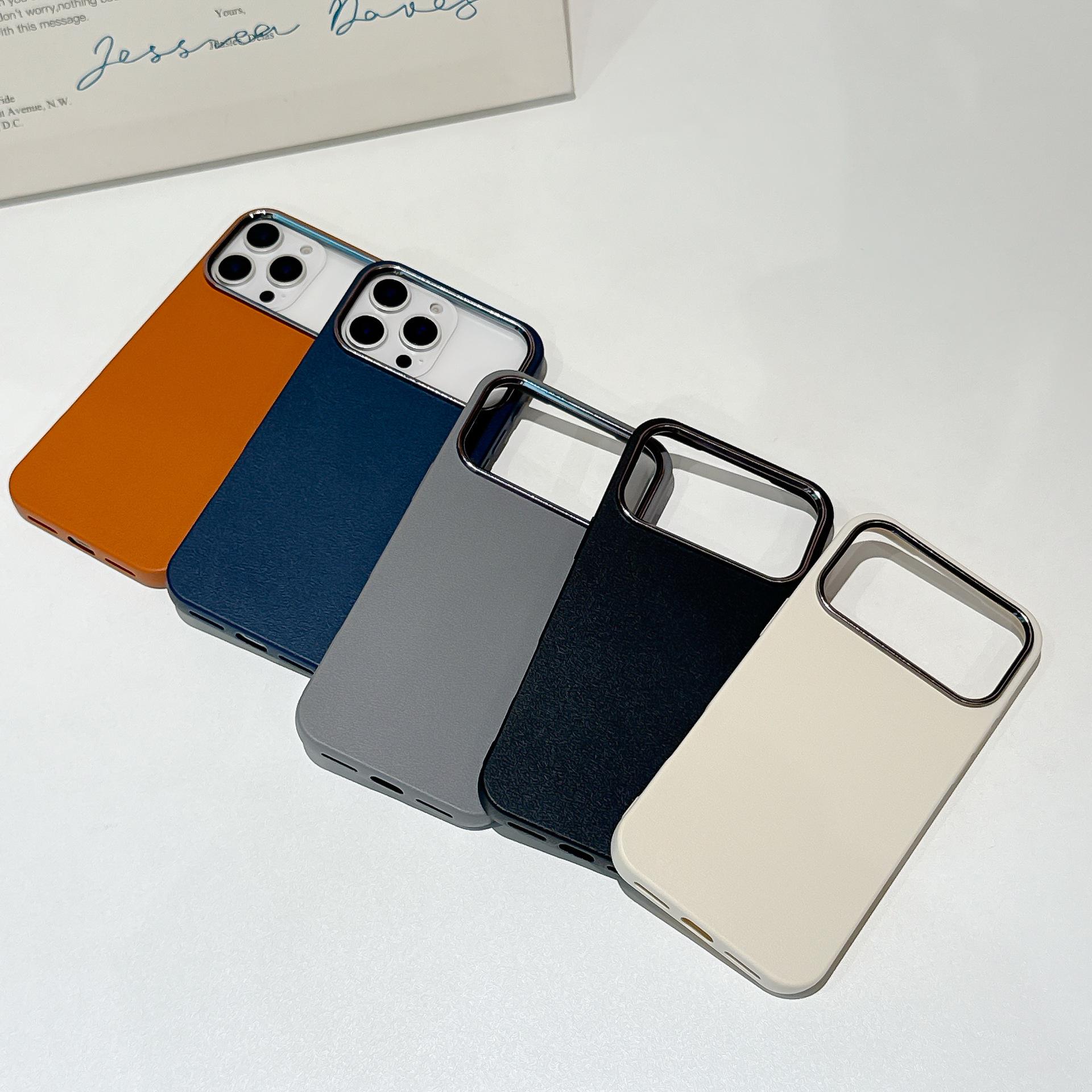 

Однотонный чехол из искусственной кожи для iPhone 14/15 Plus/16/17 Pro Max - Мягкий противоударный чехол iPhone 17 Air