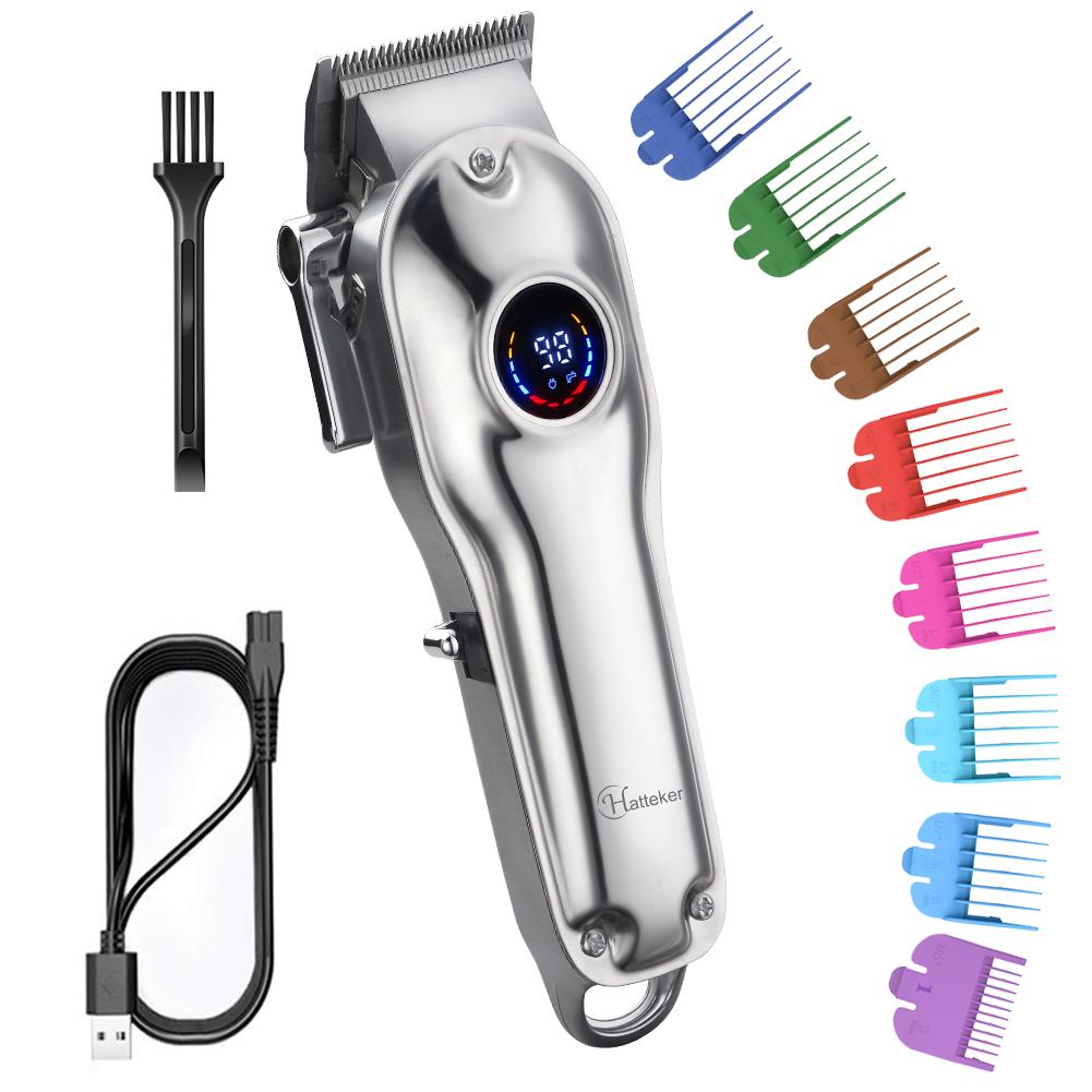 Hatteker Electric Trimmer  LCD Digital Display Cordless Haircut Kit with Professional Barber-Grade Cutting for Precision Shave Styling