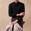 Mens Stand Collar Non Iron Slim Fit Long Sleeve Cool Casual Shirt