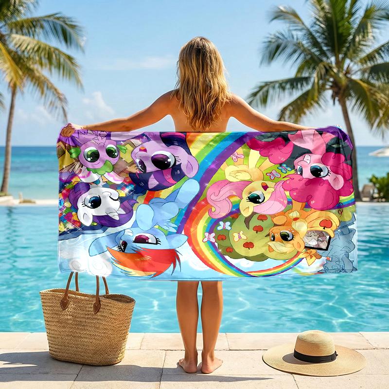 Little Pony Fashion Beach Towel: Ideal for Summer Adventures Soft, Absorbent and Quick Drying Suitable for Swimming and Bathing