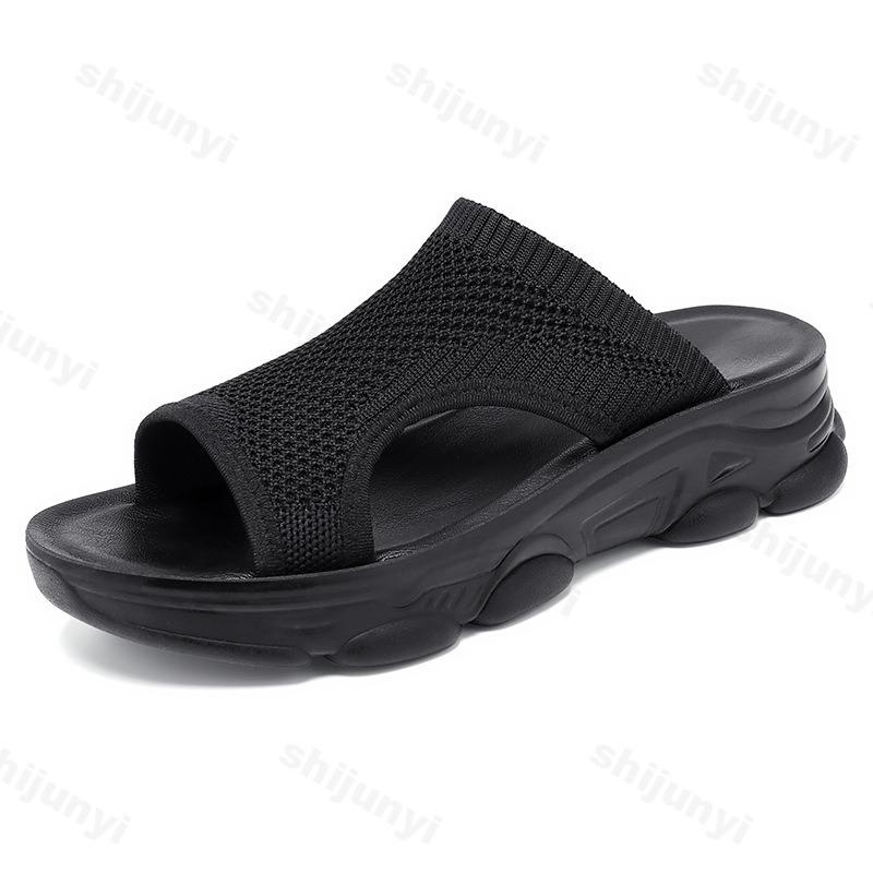 Fashion Women's Shoes Summer Slippers 2025 New Comfort Casual Mesh Breathable Women Platform Sandals Anti Slip Outdoor Half Slippers