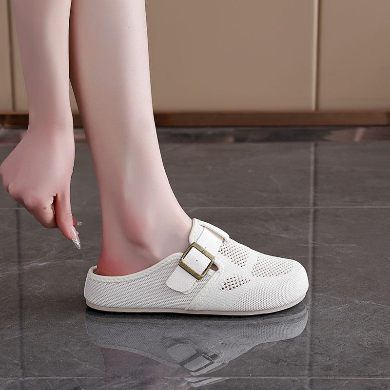 Fashion Shoes Woman 2025 Female Slippers Cover Toe New Rubber Soft Summer Flat Slides Shoes Ladies' Slippers Slipers Women Cover Toe Sum