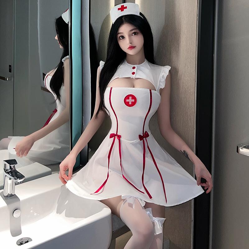 Erotic Lingerie Female Sexy Nurse Seduction Uniform Bed Free Hot Passion Suit
