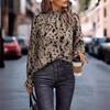 Autumn Winter New Women's Blouse Long Sleeve Mock Neck Loose Fit European American Style Cross-Border