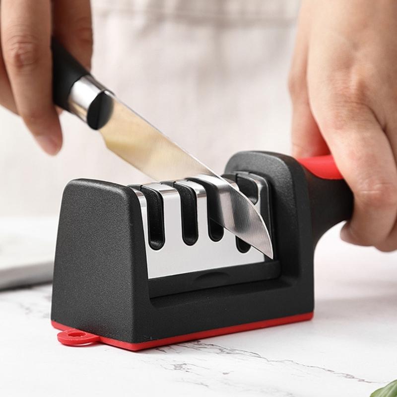 Practical Kitchen Blade Sharpener Tool Ergonomic Handle Nonslip Feet Ceramic Steel Construction For Fast Brims Restorations