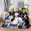 GINTAMA Cartoon Printed blankets Picnic blanket Warm Flannel blankets Home bed linings blankets for beds Birthday Gift