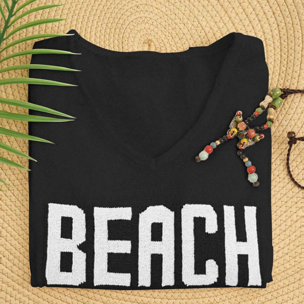 Women V Neck Hollow Knit Crochet Pullover Sweater Loose Fit Lightweight Top Casual Beach Pullover Knitted Blouse