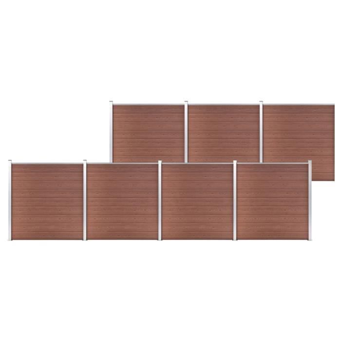 Clôture de jardin - VIDAXL - WPC - 1218x186 cm - Marron - Résistante à la pourriture et rouille