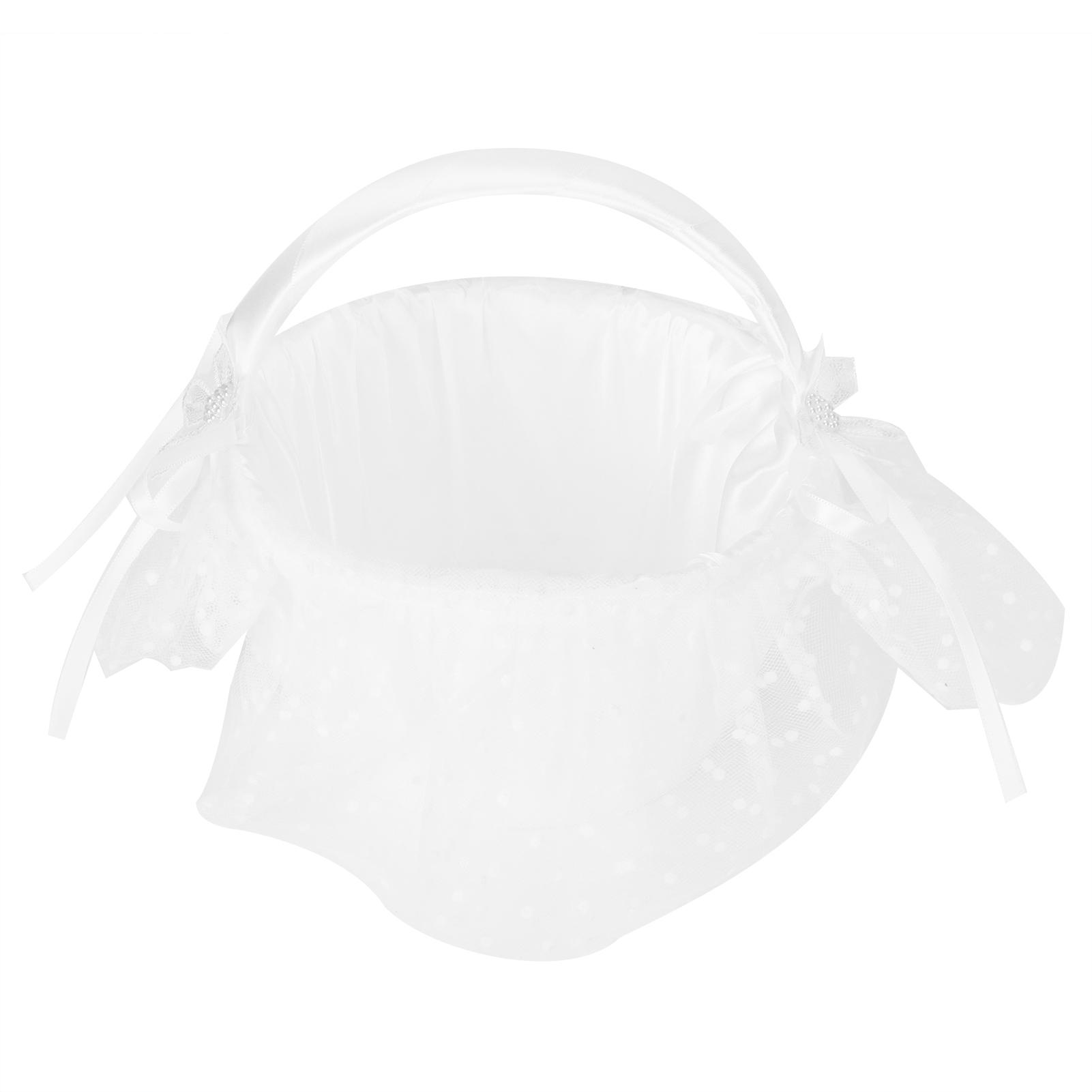 

Цветочная кружевная корзина Белая романтическая корзина для цветов Контейнер для конфет Украшение для свадебной церемонии Type 1