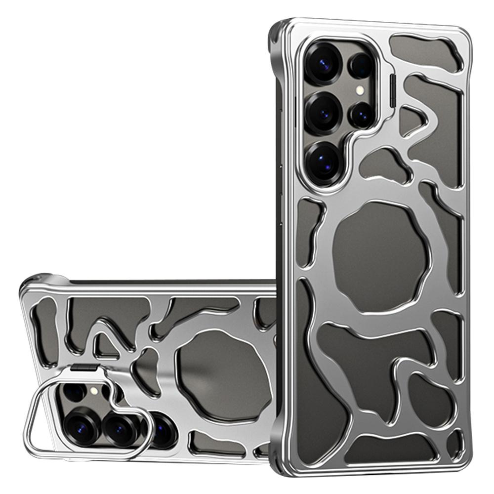 

Auspicious Cloud Series For Samsung Galaxy S25 Ultra Hollow Case Aluminum Alloy Kickstand Magnetic Phone Cover A