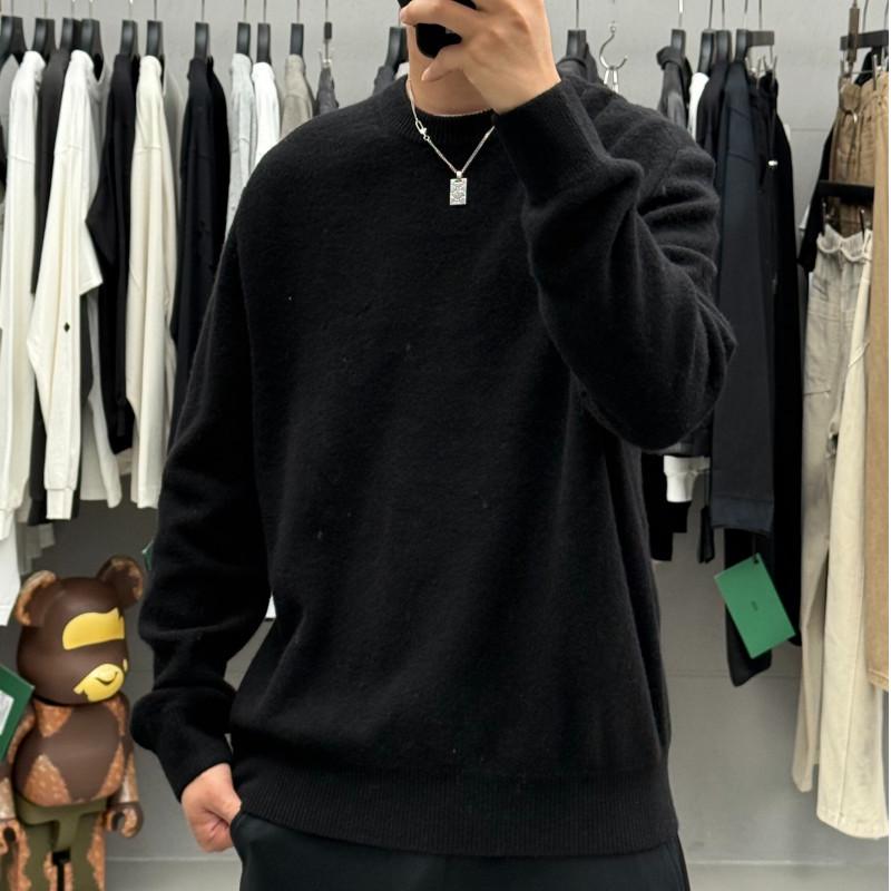 Men s Light Gray Fleece-Lined Warm Sweater: Soft, Fluffy, Thickened Knitwear for Autumn/Winter 3XL