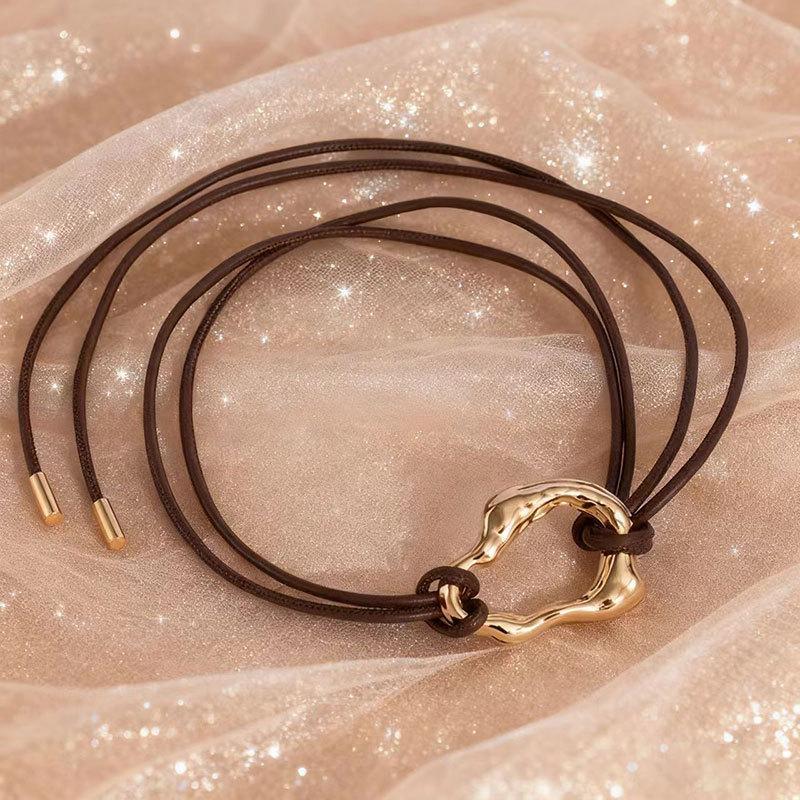 Irregular Metal Buckle Soft Leather Rope Knotted Belt Women'S Sweater Skirt Coat Waist Chain Fashion Accessories