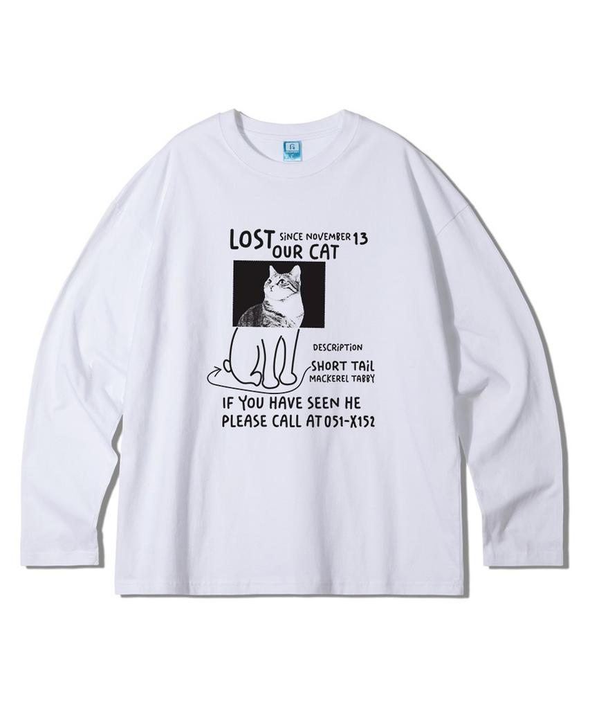 Geulaenpini Lost Cat Oversized Long Sleeve - White