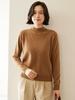 Women's Cashmere Half-High Collar Loose Knit Sweater - Autumn Winter Long Sleeve Pullover
