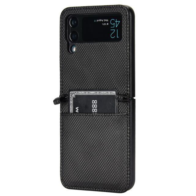Kratzfester Kartenhalter Matte Lederhülle Für Samsung Galaxy Z Flip 4 5g Flip4 Zflip4 Flip 3 Flip3 Rutschfeste Handyhülle