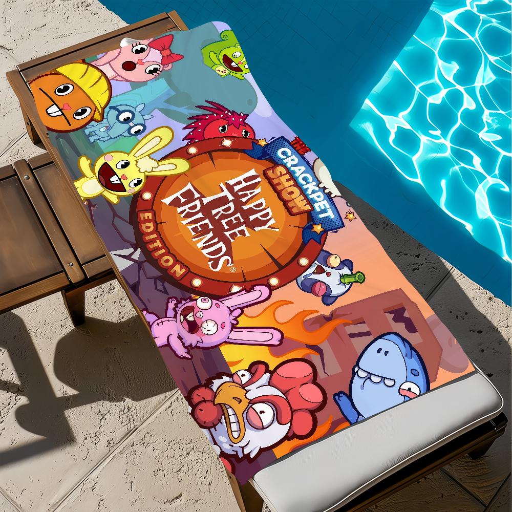Towel Friends Beach Bath Quick-Drying Lightweight Portable Sauna Tree Camping Happy Swim Pool Travel