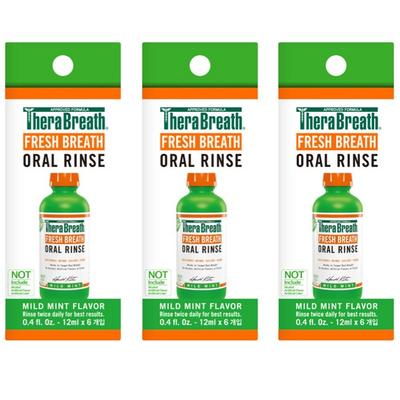 Thera Breath Mild Mint Gargle Portable Mouthwash 6p, 72ml, 3 Units