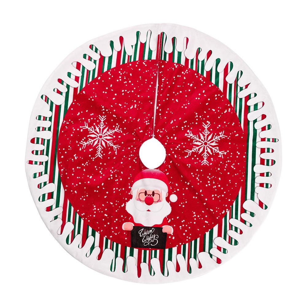 

Elegant Red And White Christmas Tree Skirt With Snowflakes Snowman And Reindeer For Style Festive Red Stripe Tree Dress